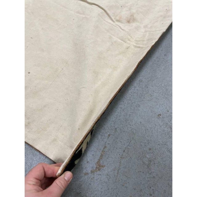 Black American Folk Art Hand Sewn Canvas Backed Rug / Tapestry, Floral Pattern #1 For Sale - Image 8 of 18