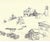 Coastal drawing of a lighthouse and lobster traps by Robert Henry Angeloch (1922-2011). The drawing is not titled and...