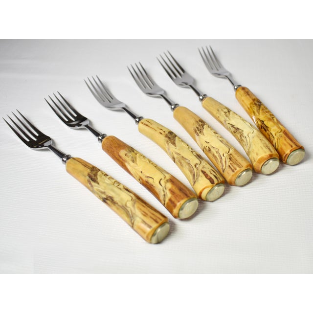 Vintage German Baron And Anton Wingen Jr Solingen Rostfrei Stainless Steel Carved Antler Handle Cutlery Set Set Of 14 Chairish