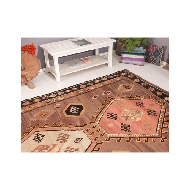 Decorative Vintage Turkish Kars Kilim - 7`2" X 12`2" For Sale In Los Angeles - Image 6 of 6