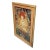 Asian Tapestry Art Buddha with Frame. It is machine stitches with multiple thread colors on the fiber fabric, and framed...