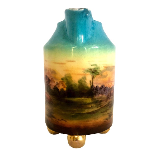 Early 20th Century Highland Cattle at Sunset on an Antique Porcelain Pitcher For Sale In San Francisco - Image 6 of 12