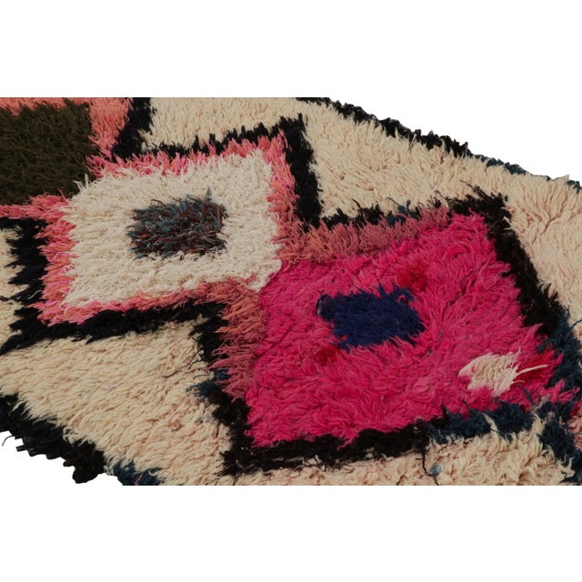 Rug & Kilim 1950s Azilal Moroccan Style Runner in Beige With Patterns by Rug & Kilim For Sale - Image 4 of 7