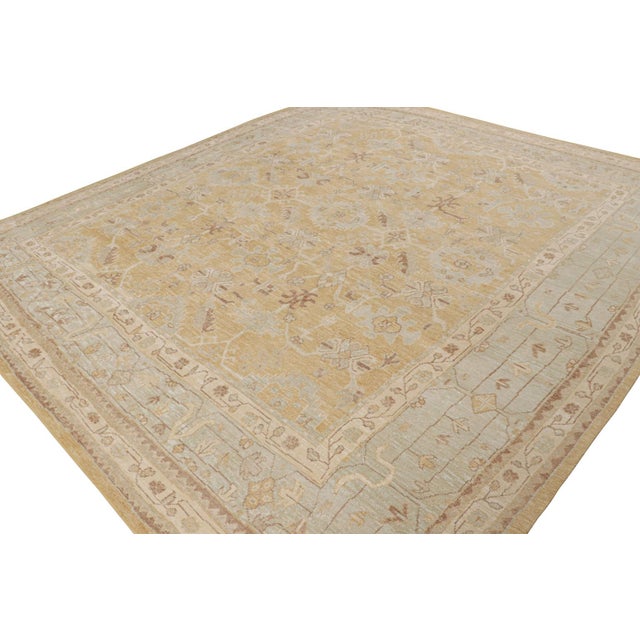 Rug & Kilim Rug & Kilim’s Oushak Style Rug in Gold With All Over Floral Patterns For Sale - Image 4 of 7