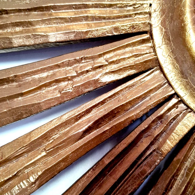 Large Sunburst Wall Mirror in Gilded Wood, Italy, 1960s For Sale - Image 13 of 16