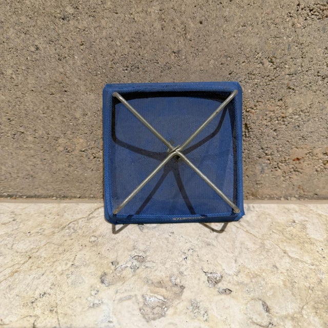 Modern Design Blue Canvas Catch All Tray For Sale - Image 4 of 5