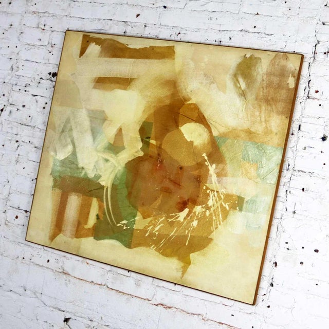 Mixed Media Abstract 2d Art Piece Where No Sea Runs by Richard Slimon Spring 1962 For Sale - Image 9 of 13