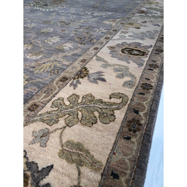 Abstract Maine Oushak Rug, Light Gray 9x12 For Sale - Image 3 of 4