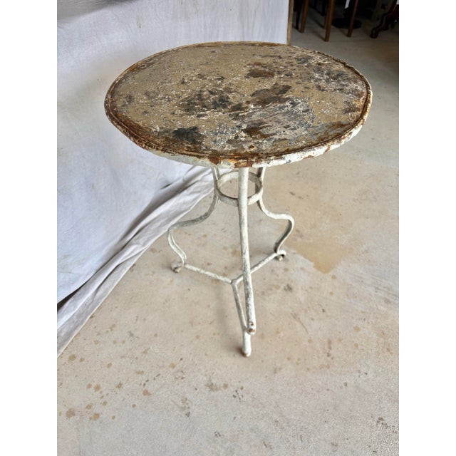 French 19th Century French Arras Iron Garden Bistro Table For Sale - Image 3 of 12