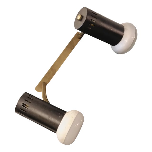 Wall Lamp with Two Adjustable Spotlights from Stilnovo, Italy, 1960s For Sale