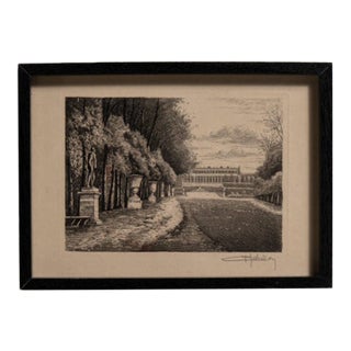 Mid 20th Century France Charcoal Paper Drawing For Sale