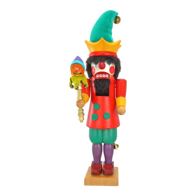 Vintage Christian Ulbricht Court Jester Nutcracker Signed 1990s For Sale