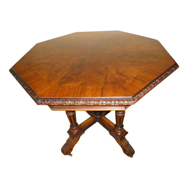 Antique Early 20th Century Walnut Centre Table from Howard & Sons, 1900 For Sale