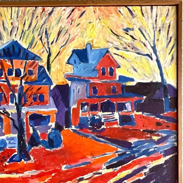 Vintage Boho Signed Original Abstract Expressionist Oil Painting on Canvas For Sale - Image 13 of 13