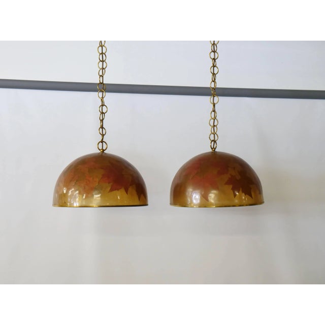 Italian Resin Design Hanging Lamps Leaves, 1980s, Set of 2 For Sale - Image 13 of 18