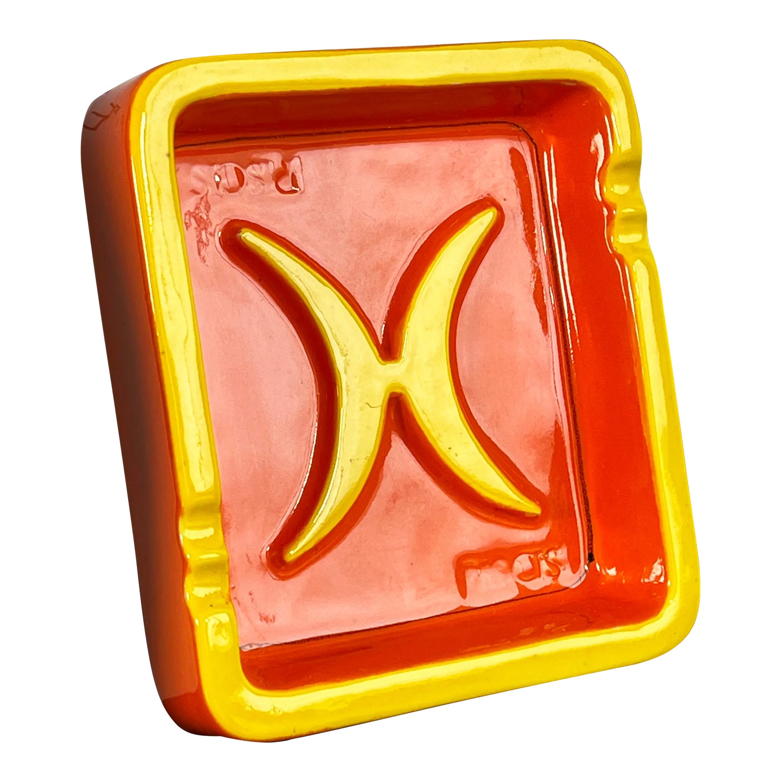 Vintage Mid Century Modern Italian Pottery Pisces Pop Art Ashtray / Catchall by Baldelli