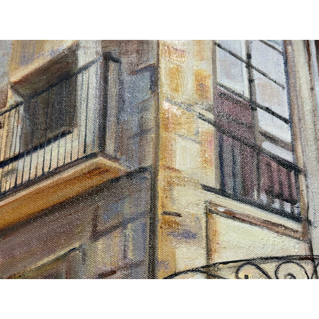 2000 - 2009 Barbara Fracchia European Street Scene Original Oil on Canvas For Sale - Image 5 of 12