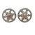 Early 20th Century Victorian Ornate Cast Iron Round Knobs Hardware - Set of 2 For Sale - Image 9 of 9