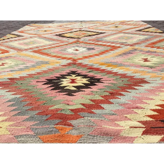 1960's Turkish Kilim Rug - 71" X 98" For Sale - Image 4 of 12
