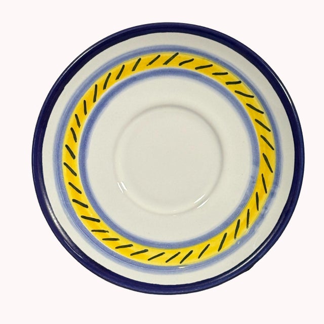 2020s Stratificata Espresso Cup & Saucer | Hand-Painted Italian Espresso Set From Deruta For Sale - Image 5 of 8