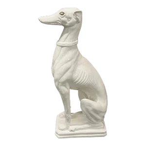 Mid-Century Italian Large White Porcelain Greyhound or Whippet