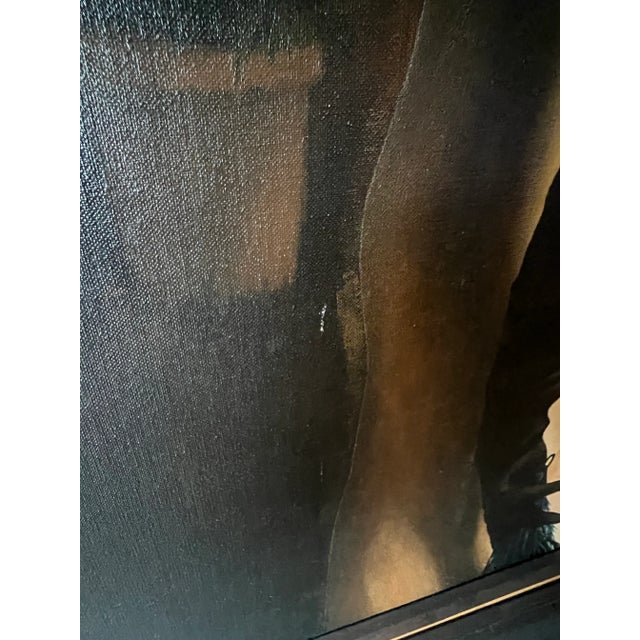 Vintage Mid Century Nude French Women Canvas Framed Oil Painting Signed Eddie R 1970s For Sale In Palm Springs - Image 6 of 11