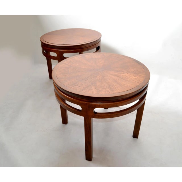 1960s Asian Modern Far East Collection Round Table Michael Taylor Baker Furniture Pair For Sale - Image 5 of 13