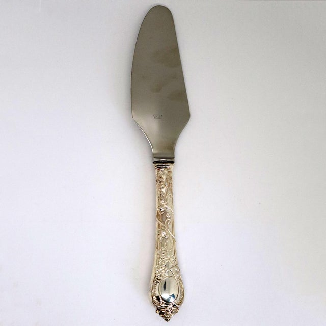 Early 21st Century French Odiot Demidoff .950 Sterling Silver & Stainless Steel Tart Server Knife For Sale - Image 5 of 7