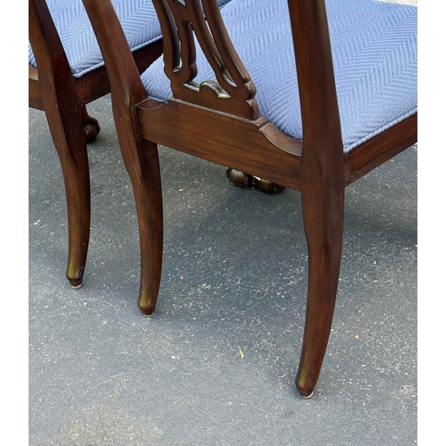 Brown Ethan Allen Newport Collection Carved Chippendale Dining Chairs - A Pair For Sale - Image 8 of 12