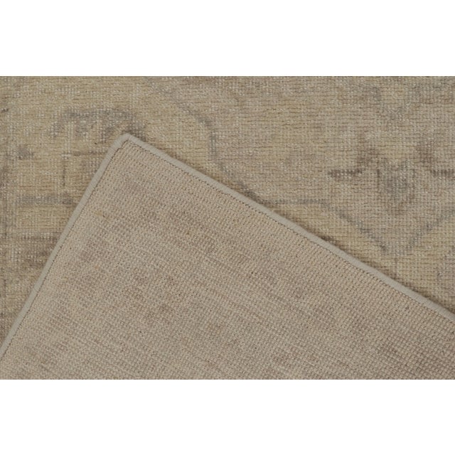 Textile Rug & Kilim’s Distressed Tribal Style Rug in Greige Geometric Patterns For Sale - Image 7 of 7