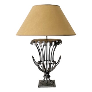 Vintage French Metalwork Urn Lamp, 1950s For Sale
