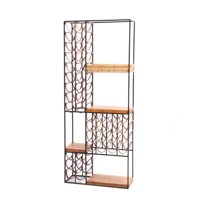 1960s Arthur Unanoff Shaver Howard Room Divider 40 Bottle Wine Rack Restored For Sale - Image 5 of 17