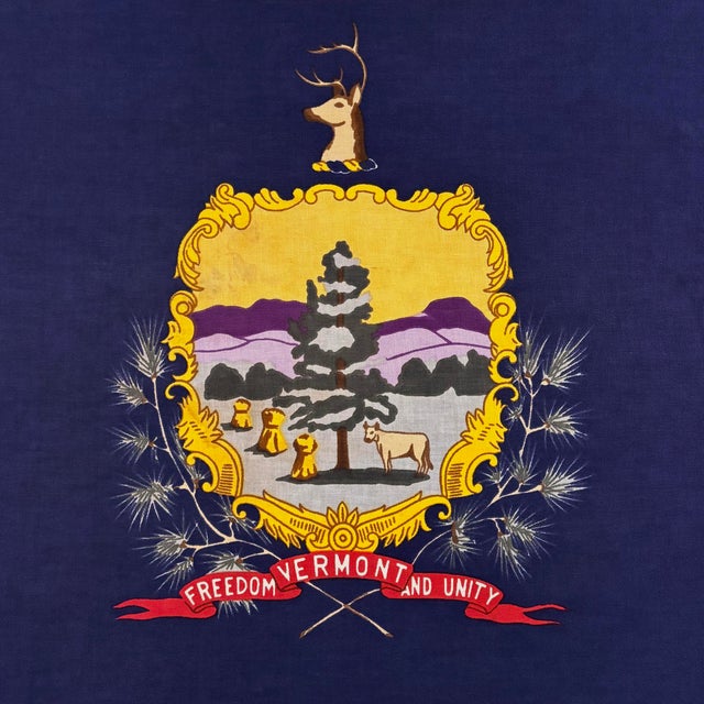 Vintage Cotton State Flag of Vermont For Sale - Image 4 of 5