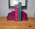 Large Pink Agate Geode Bookends, Polished Natural Stone Crystal Pair With Sculptural Form For Sale - Image 4 of 9