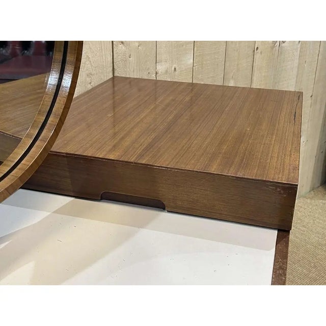 Mid-Century Modern 1970s Dressing Table With 2 Round Mirrors For Sale - Image 3 of 13