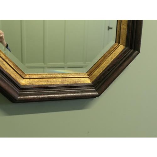 1990s Regency Style Octagonal Black and Gilt Wall Mirror, 1990s For Sale - Image 5 of 7