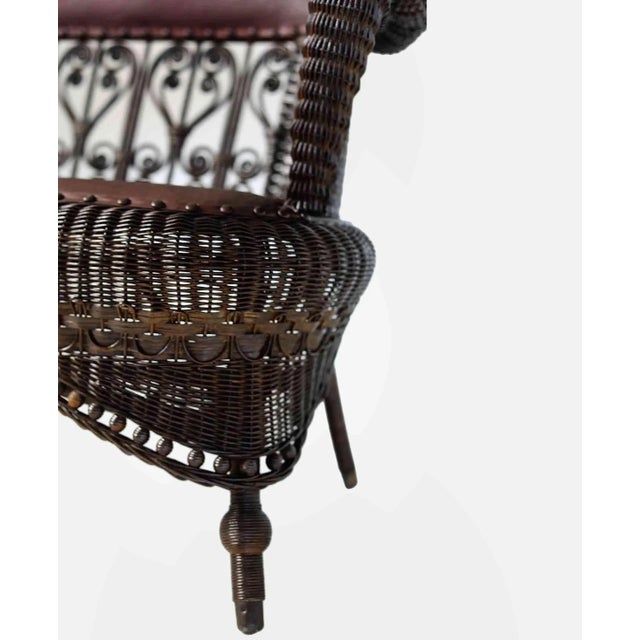 Early 20th Century Heywood Wakefield Loveseat Antique Wicker For Sale - Image 5 of 8