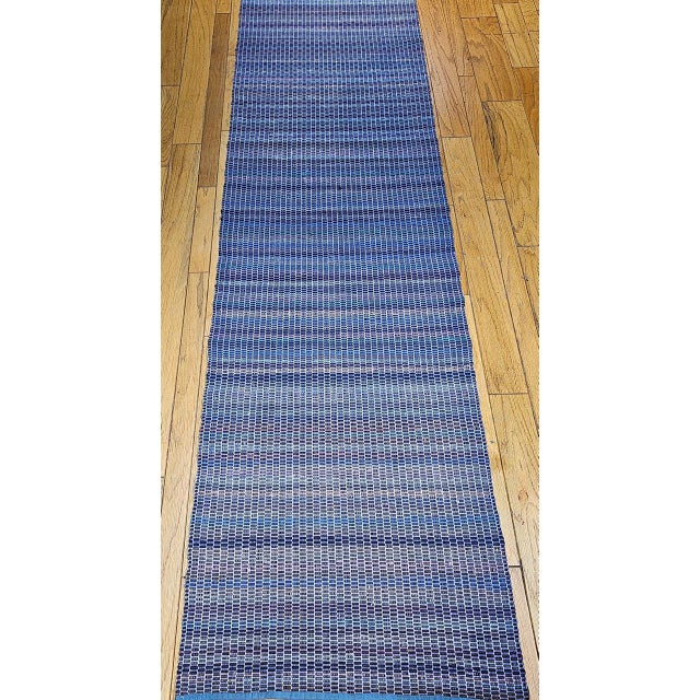 Antique American Amish Rag Runner, Handwoven Wool & Cotton, Stripe Pattern, 3x17 For Sale - Image 4 of 12