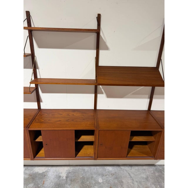 Teak Wall Unit Wooden Large Shelving System Denmark Mid-Century Modern 1960s For Sale - Image 13 of 16