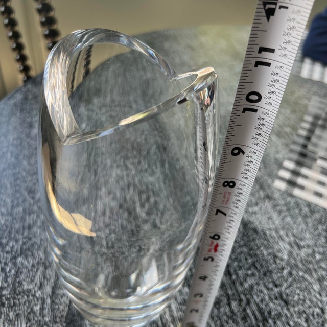 Glass Heavy Kosta Boda Tulip Crystal Vase Signed B Edenfalk For Sale - Image 7 of 8