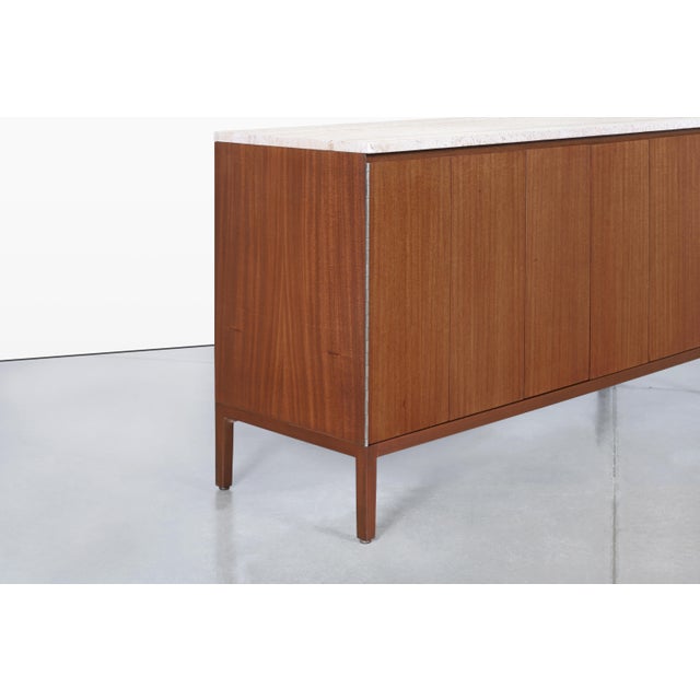 Mid-Century Modern Vintage Mahogany and Travertine Credenza by Paul McCobb for Calvin Furniture For Sale - Image 3 of 15