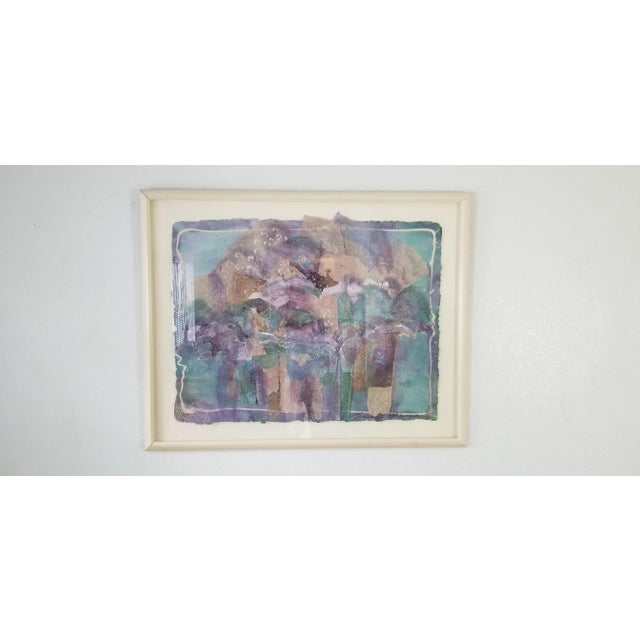 Mid-Century Modern Susan Wemar Mixed Media Collage Abstract Painting For Sale - Image 3 of 13