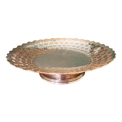 Mappin & Webb Art Deco Silver Plated English Basket Openwork Dish, Circa 1920 For Sale