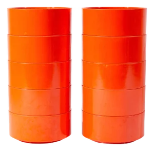 Orange Melamine Stackable Bowls, Set of 10 by Massimo Vignelli for Heller