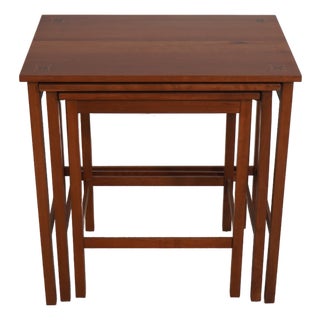 Set of 3 Stickley Cherry Harvey Ellis Nesting Tables For Sale