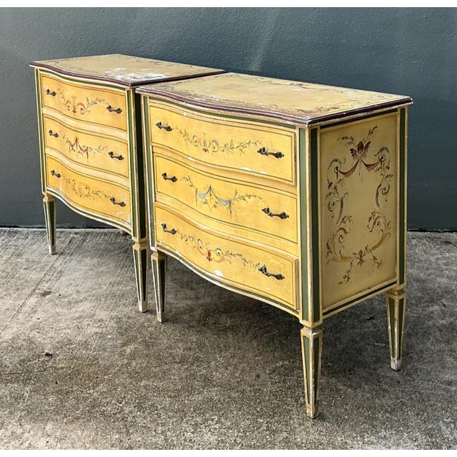 Vintage Hand-Painted Wood Chest - A Pair For Sale - Image 10 of 17