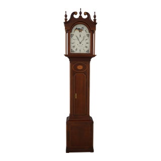 Christian Eby Manheim Inlaid Cherry Grandfather Clock For Sale