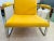 Mid-Century Modern 1970s Milo Baughman Attributed Chrome Lounge Chair in Yellow Velvet For Sale - Image 3 of 7