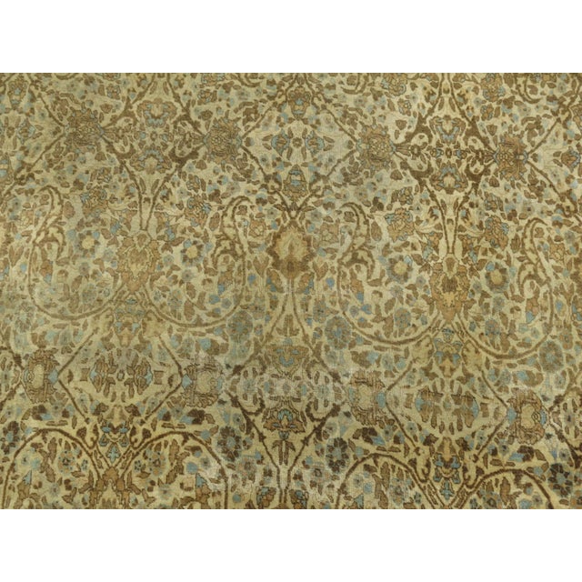 Ivory Antique Persian Tabriz Hadji Jali-Li Rug - 9'2" x 12'4" For Sale - Image 9 of 10