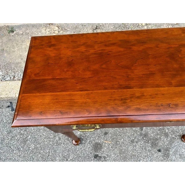 Mid 20th Century Statton Furniture Queen Anna Style Solid Cherry Console Table For Sale - Image 10 of 12
